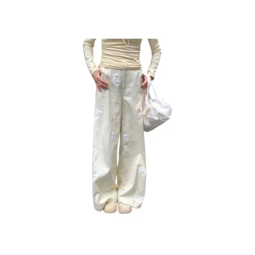 Olivia Share777 Экрю Женские Джинсы