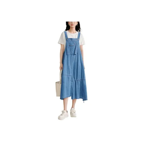 Inman SS24 Slip Платье Женское Джинсовый Синий