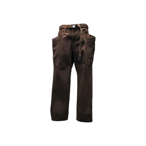 Sacai совместный бренд Коричневый Унисекс Джинсы