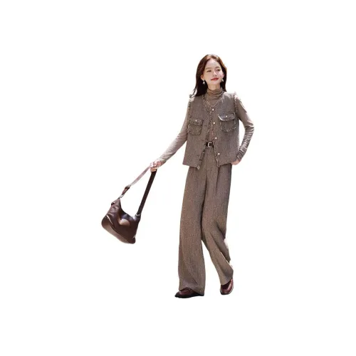 Still Quiet жилет широкие брюки повседневный костюм женский