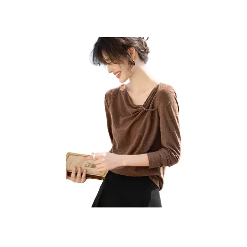 XWI Темный кофейный женский T-рубашки