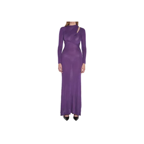 Self Портрет Длинный Sleeved Платье Женское Фиолетовое