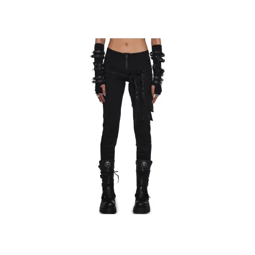 Dolls Kill DARKER WAVS Frequency Strappy Leggings Женские Черный