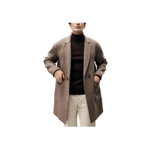 St. H CAMEL Silhouette Loose Fit Men's Coat