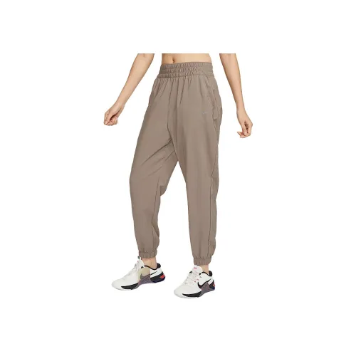 Nike Dri Fit One Повседневные брюки Женские Норково-коричневый Черный