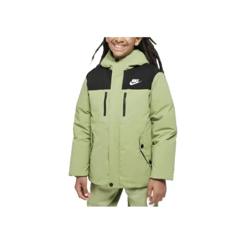 Nike Пуховик Масляный Зеленый Подростки