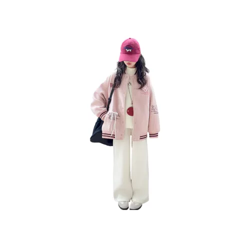 Aisina Комплект Одежды Розовый Топ+Белая Подкладочная Ткань Layer+Белые Штаны Школьный Повседневный Спортивный Стиль