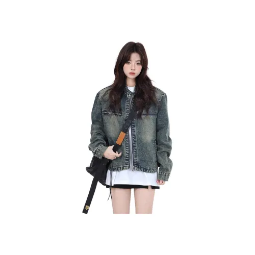 MUCCHIC Синий Женские Джинсовые Куртки