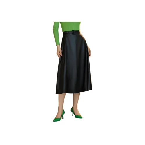 BBLLUUEE Повседневный Длинный Юбка Женские Ink Black