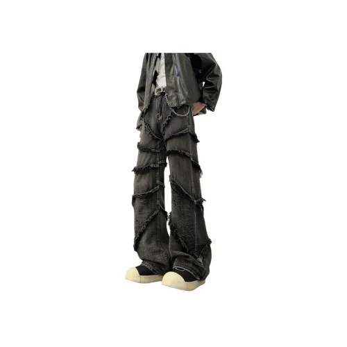 MGXEK Черно-серые Унисекс Джинсы