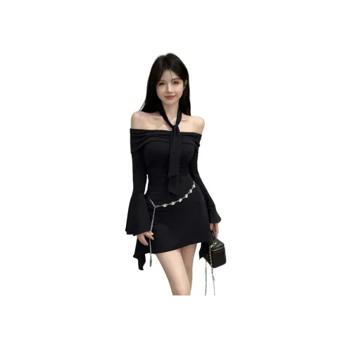 Mu Qingqing Длинное платье с длинными рукавами женское