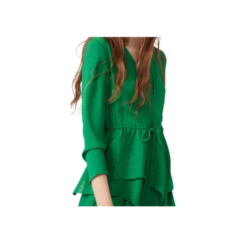 Maje Изумрудно-зеленый Женские Длинные Платья с Рукавами