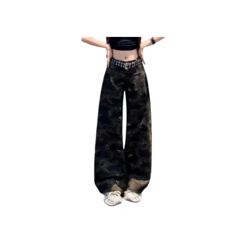 MUCCHIC Джунгли Камуфляж Женские Джинсы