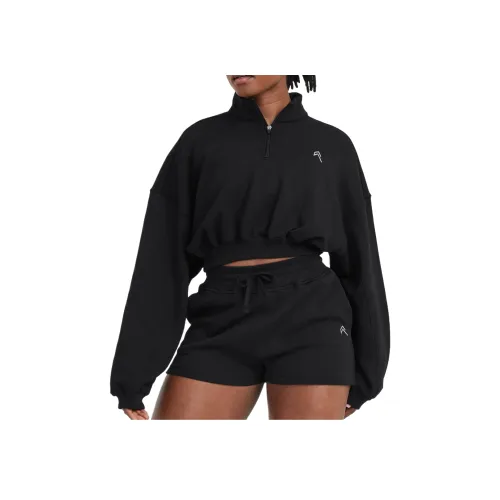 ONER ACTIVE All Day Легкий Crop 1 4 Zip Толстовка Женская Черная