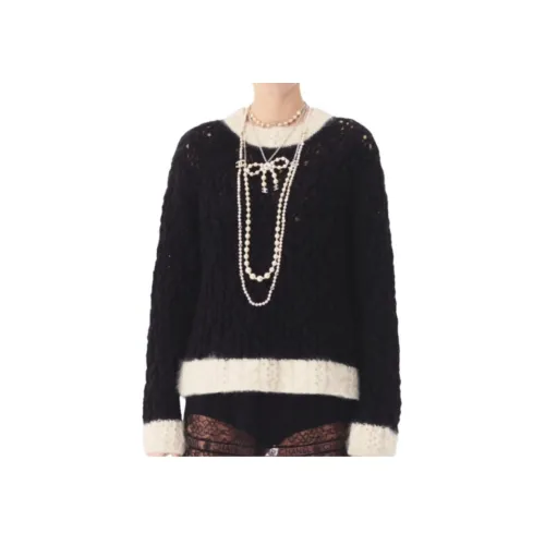 CHANEL Черный/Белый Женские Свитеры