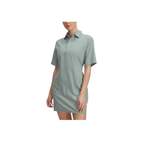Under Armour Fish Pro Green Женские Короткие Платья с Рукавами