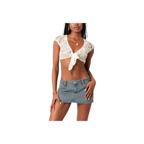 Edikted Rocco Галстук Передняя часть Crochet Топ CROP TOP Женские