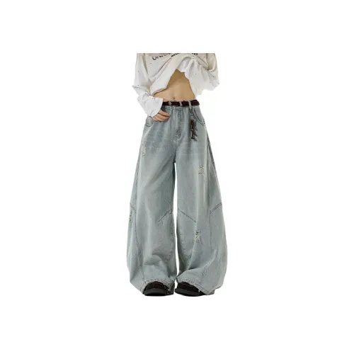 AOPAISHARK Светло-синие унисекс джинсы