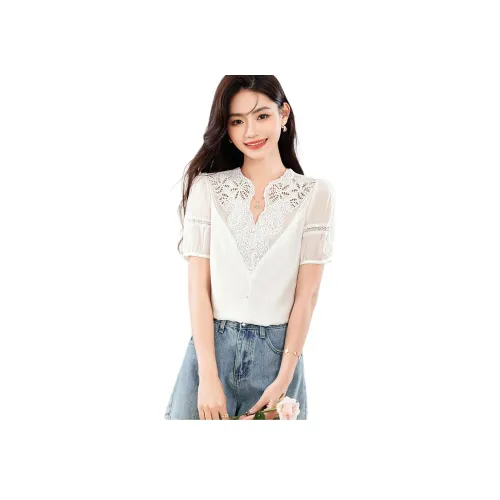 Like The Age Of Water Рубашка Стандартная Женская Белая