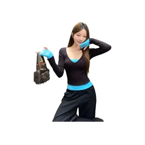 YINLEI Длинный рукав Т-рубашка Женская