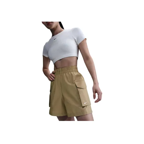 nike Sportswear Essentials Collection Swoosh Карго Шорты Женские Умбра