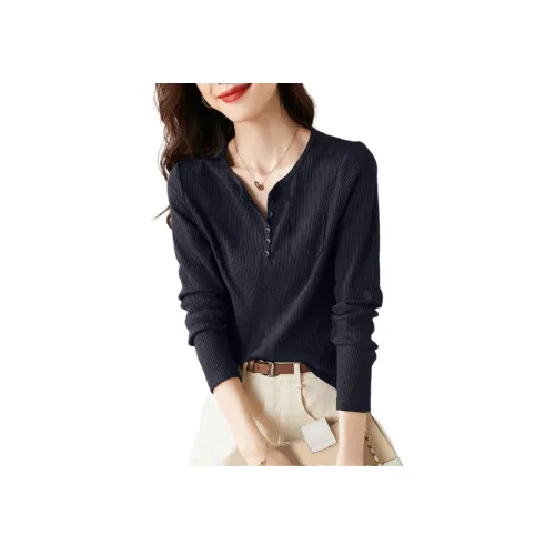 Mo Han Yi Mei T Рубашка Женская Темно-синяя