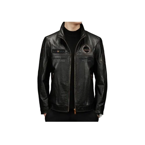 TAIZILONG Черные Мужские Кожаные Куртки