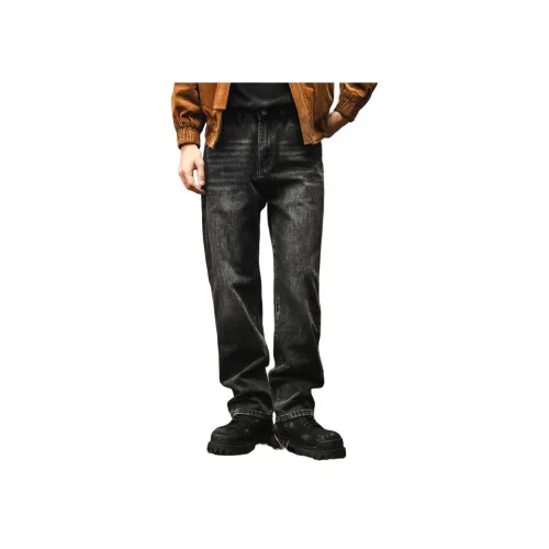 JIELEINUO Черные Мужские Джинсы
