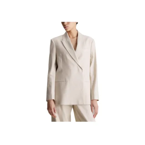 CALVIN KLEIN Бизнес Костюм Пальто Женское Экрю