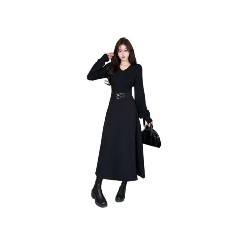 EIDOLON GRAIN Длинное платье с длинными рукавами женское