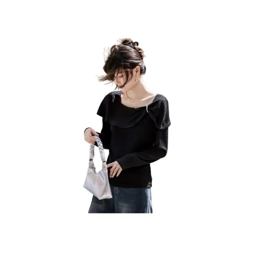 SHANGJING Черные Женские Рубашки