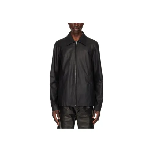 RICK OWENS совместный бренд RO кожаная куртка мужская черная