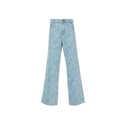 BALMAIN SS24 Джинсы Мужские Светло-Синий