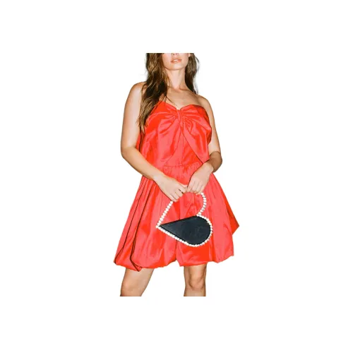 NASTY GAL Тафта Арочный Мини Коктейльное Платье Без рукавов Женское Красное