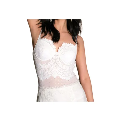 DAILY ROMANCE Белый Кружевной Топ на Бретелях Женские Майки