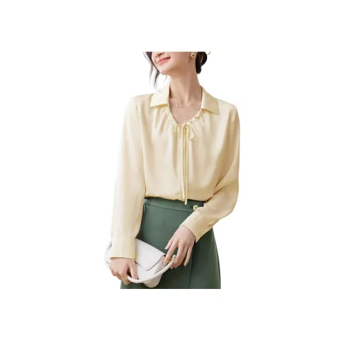 Wbwq Абрикос Женские Рубашки