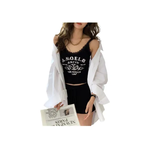 NANING9 Черные Женские Майки