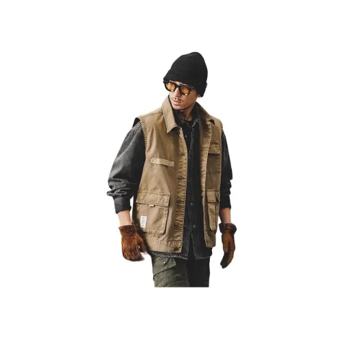 JIELEINUO Хаки Мужские Жилеты