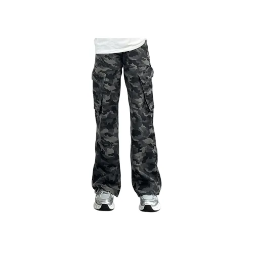 DEAR BETSY Gray Camouflage Unisex Jeans DEAR BETSY Серый Камуфляж Унисекс Джинсы