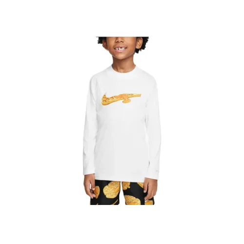 nike Dri Fit T Рубашка Плавание Hydroguard Белый Кокосовое молоко Ярко-оранжевый для детей 3-7 лет