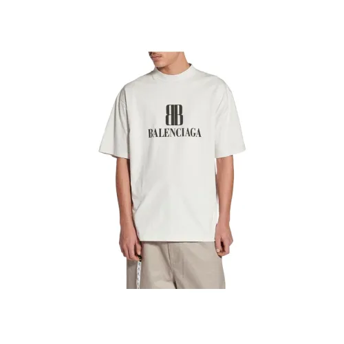 Balenciaga FW25 T-Shirt Regular Fit Men's White Баленсиага FW25 T-Рубашка Регулярный крой Мужской Белый