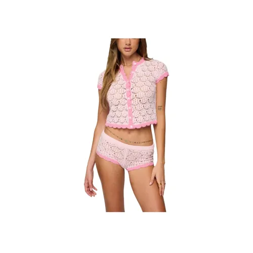 Edikted Elisa Открыто KNIT Пуговица Вверх Топ Рубашка Женские