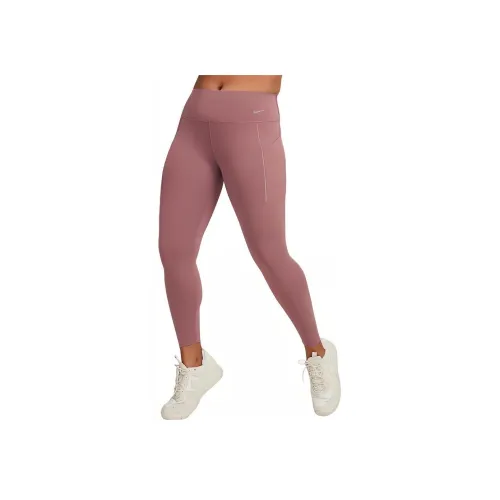 Nike Средняя поддержка MID Шаговый шов 7 8 Леггинсы с карманами Леггинсы Женские Дымчатый Розовый