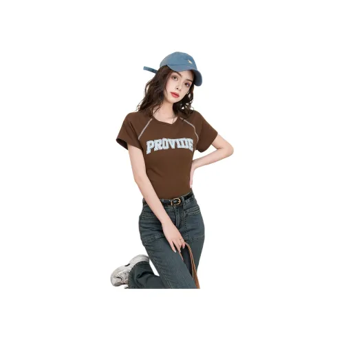 FAWENXIANGZI Кофе Женские Короткие Топы