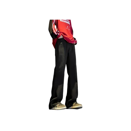 TOUHAOQINGNIAN Джинсы Унисекс Абсолютно черный