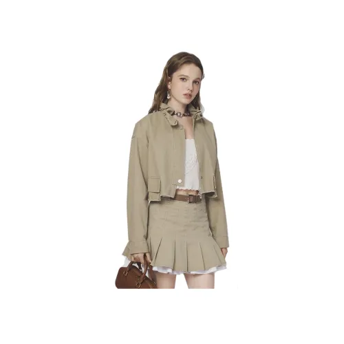 AIVEI Хаки Женские Джинсовые Куртки