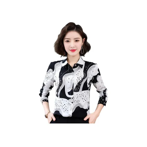 ZUOAN Черный Белый Женские Рубашки