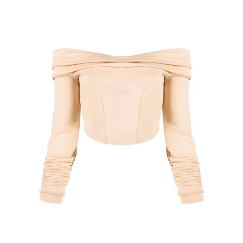 GCDS Светло-янтарный Женские Короткие Топы