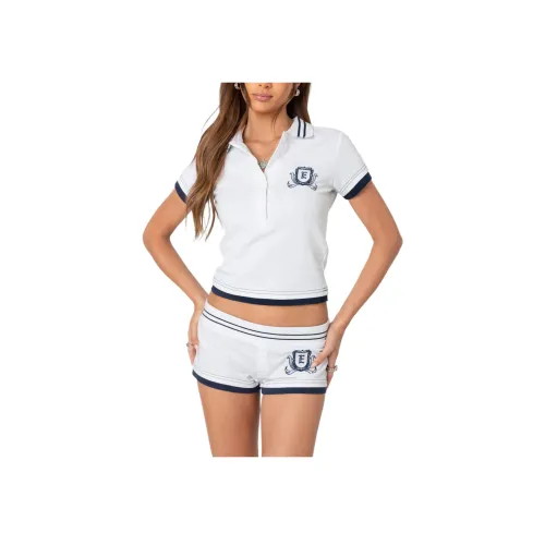 Edikted Белый Морской Синий Женское Поло