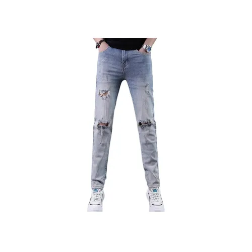 CHENYING Пепельный Синий Мужские Джинсы